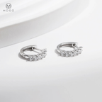 2mm Round Moissanite Small Hoop Earrings — product view 5