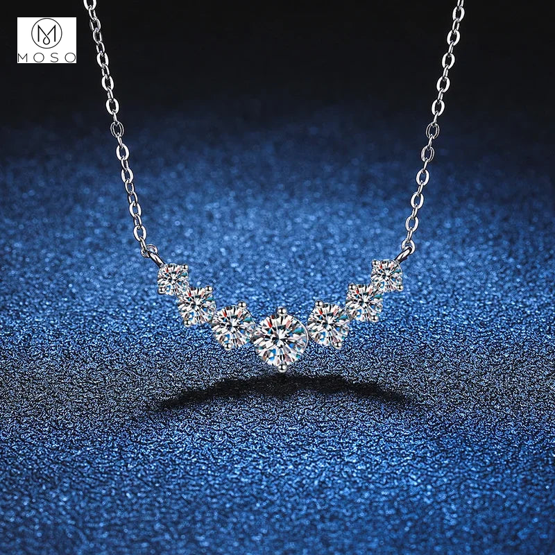 Graduated Round Moissanite Necklace — product view 2