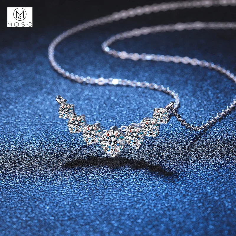 Graduated Round Moissanite Necklace — product view 3