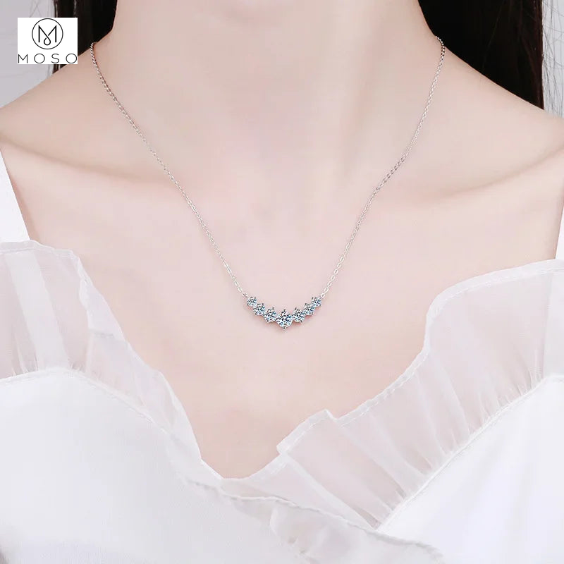 Graduated Round Moissanite Necklace — product view 5
