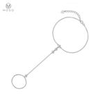 Bezel Moissanite Hand Chain Bracelet — product view 20