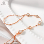 Bezel Moissanite Hand Chain Bracelet — product view 3