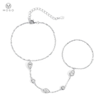 Bezel Moissanite Hand Chain Bracelet — product view 23