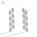 Cascade Round Moissanite Drop Earrings — product view 27