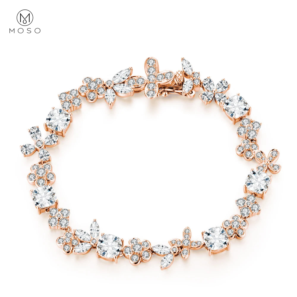 Moissanite Bracelet in Sterling Silver, 14–20cm — product view 30