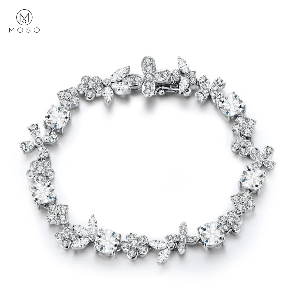 Moissanite Bracelet in Sterling Silver, 14–20cm — product view 31