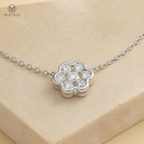 Back setting of Penelope moissanite flower necklace