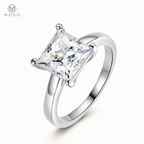 Riley 2 ct princess cut moissanite solitaire ring on white background