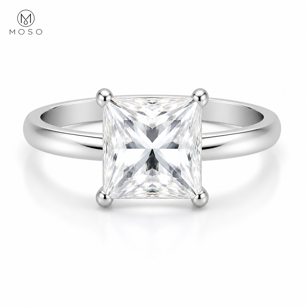 Riley 3 ct princess cut moissanite solitaire ring