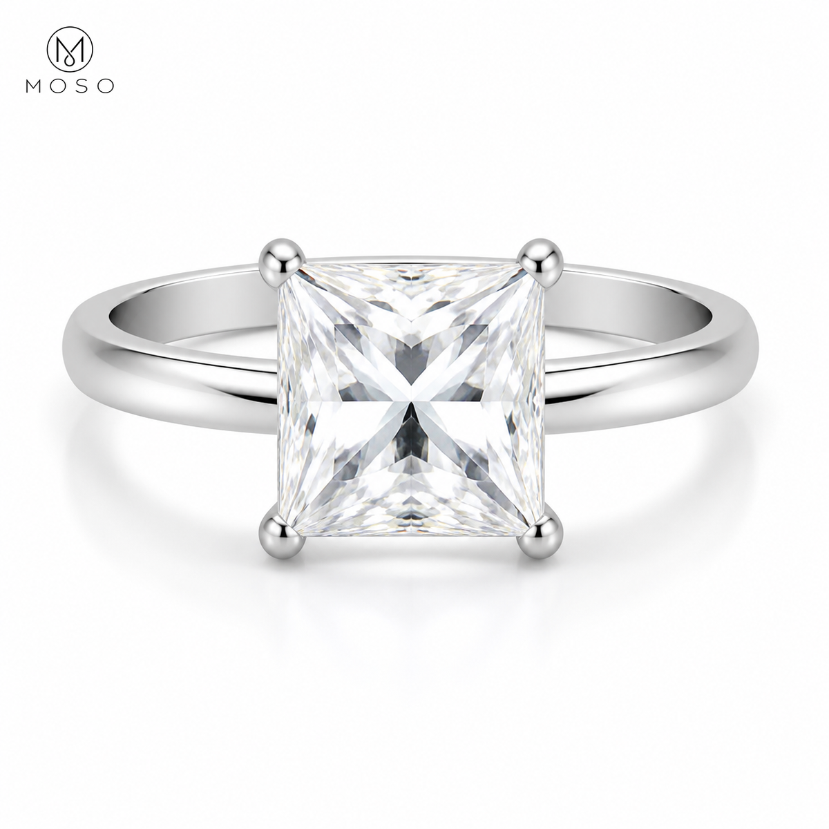 Riley 3 ct princess cut moissanite solitaire ring