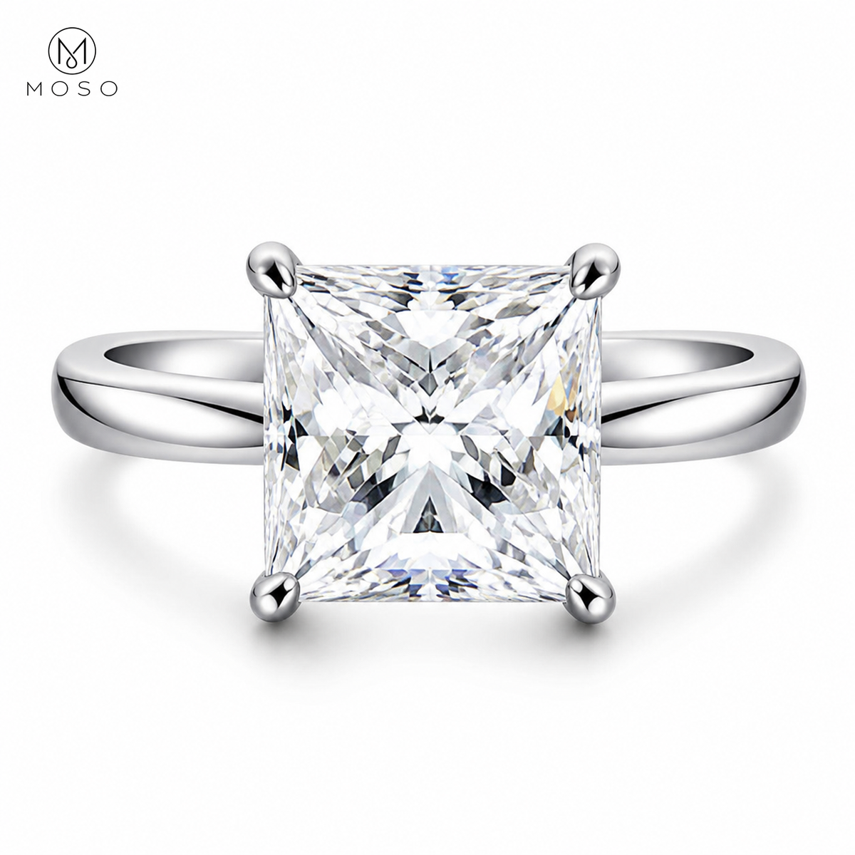 Riley 4 ct princess cut moissanite statement ring