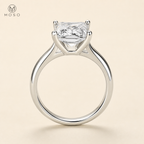 Riley princess cut moissanite four prong side profile