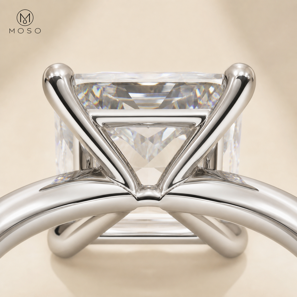 Riley four prong princess cut solitaire gallery detail