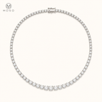 Sadie graduated moissanite tennis necklace four prong