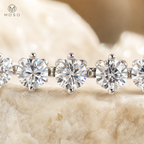 Sadie three prong round moissanite setting detail