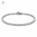 Samantha 4mm silver tone moissanite tennis bracelet on white background