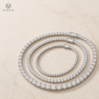 Samantha silver tone moissanite tennis bracelets in 3mm 4mm and 5mm widths