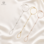 Savannah moissanite hand chain bracelet in silver gold and rose gold tone finishes