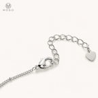 Savannah bracelet lobster clasp extension chain and heart tag detail