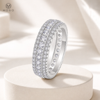 Scarlett round moissanite eternity ring in silver tone