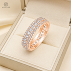 Scarlett round moissanite eternity ring in rose gold tone