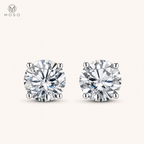 Sophia round moissanite stud earrings front view