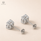Sophia moissanite stud earrings posts and butterfly backs