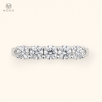 Zoe five stone round moissanite ring top view