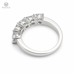 Zoe five stone moissanite ring rear profile